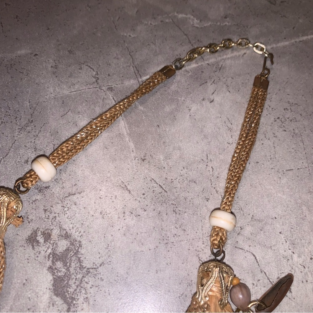 Vintage Unique Woven Vintage Handmade Choker Charm Necklace Maximalism Art Rare - Picture 9 of 12